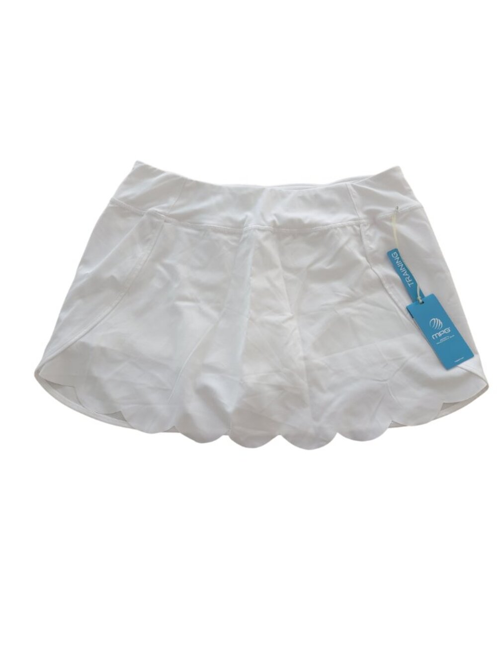 Mondetta MPG White Scallop Hem Athletic Tennis/Golf Skort (Skirted Shorts)